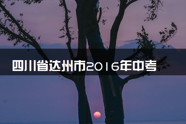 四川省达州市2016年中考化学真题试题（含解析）
