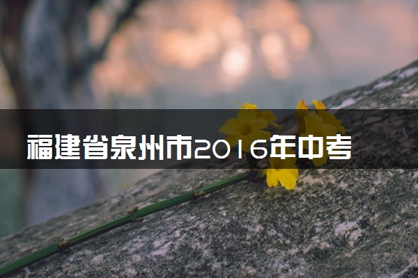 福建省泉州市2016年中考化学真题试题（含答案）