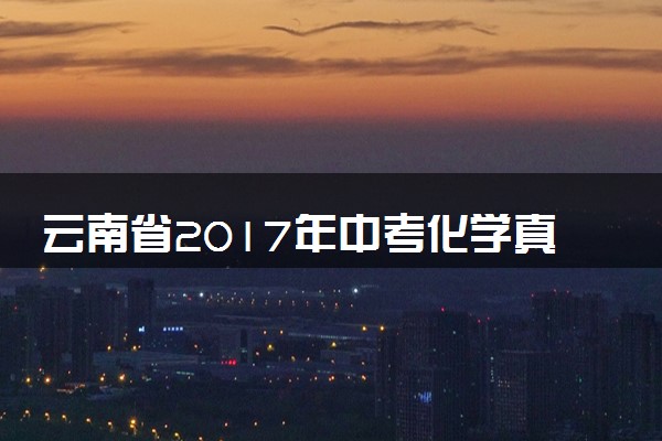 云南省2017年中考化学真题试题（含解析）