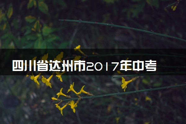 四川省达州市2017年中考化学真题试题（含答案）