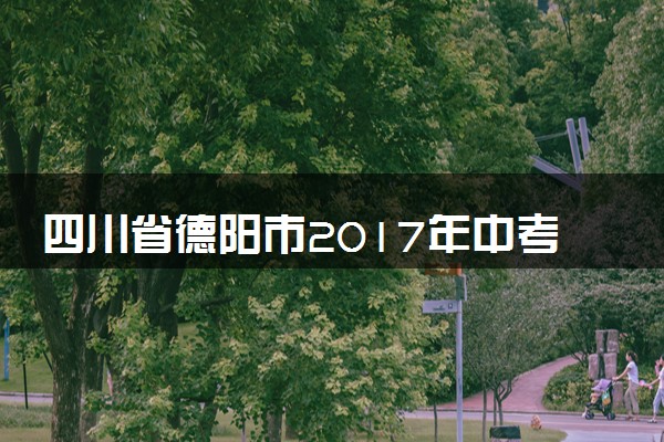 四川省德阳市2017年中考化学真题试题（含答案）