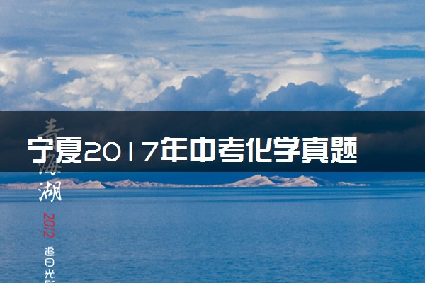 宁夏2017年中考化学真题试题（含解析）