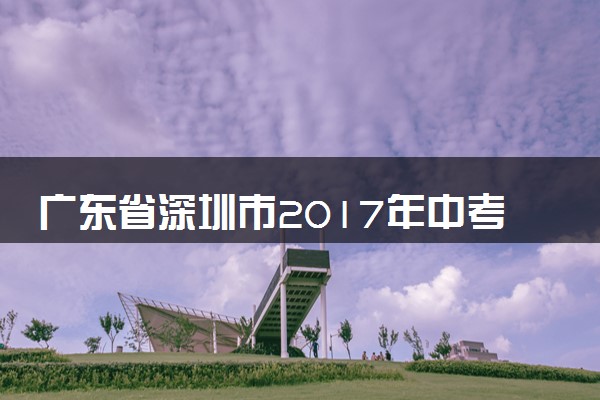 广东省深圳市2017年中考化学真题试题（含答案）
