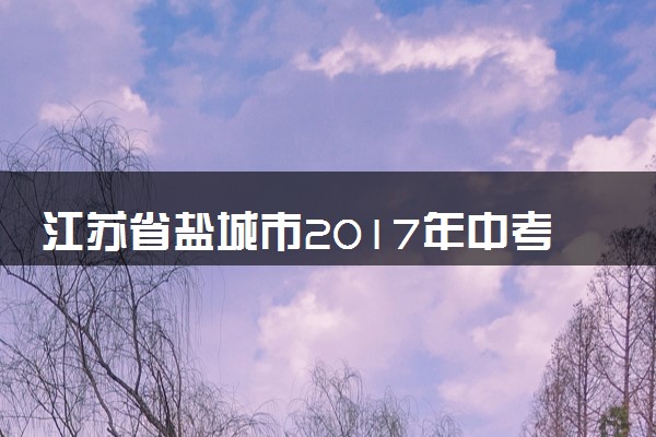 江苏省盐城市2017年中考化学真题试题（含答案）