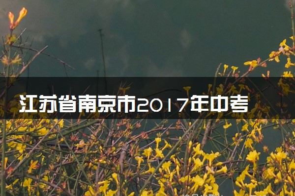 江苏省南京市2017年中考化学真题试题（含解析）