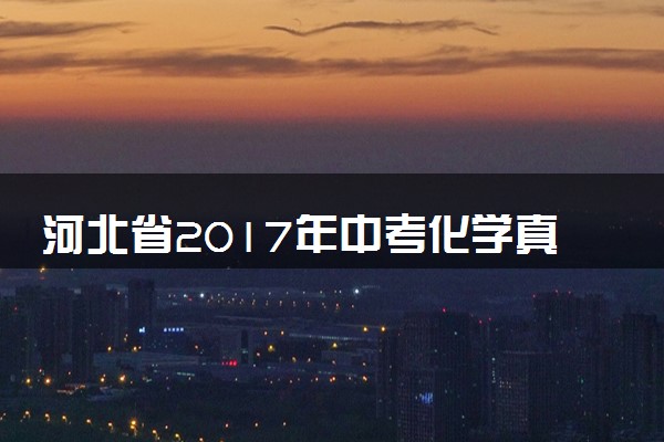 河北省2017年中考化学真题试题（含解析1）