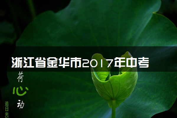 浙江省金华市2017年中考化学真题试题（含答案）