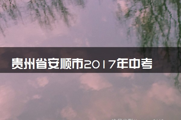 贵州省安顺市2017年中考理综（化学部分）真题试题（含答案）