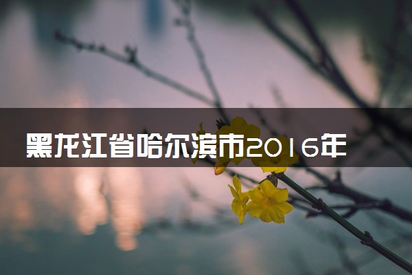 黑龙江省哈尔滨市2016年中考理综（物理部分）真题试题（含答案）