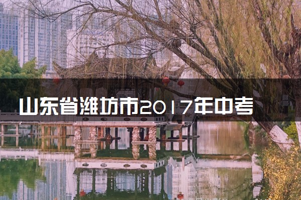 山东省潍坊市2017年中考物理真题试题（含扫描答案）