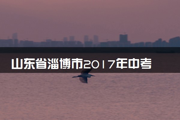 山东省淄博市2017年中考物理真题试题（含答案）