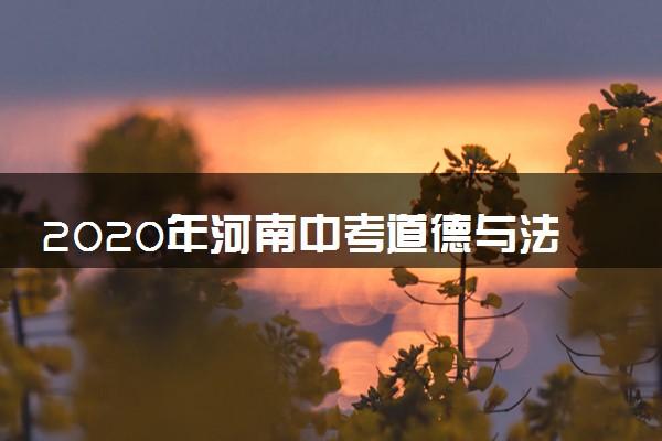 2020年河南中考道德与法治试题原卷