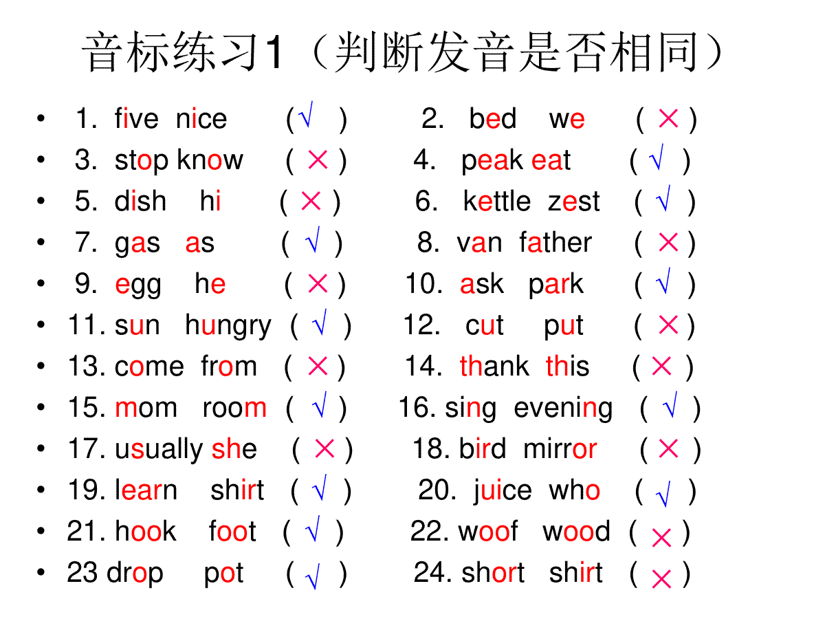 小学英语音标练习题课件
