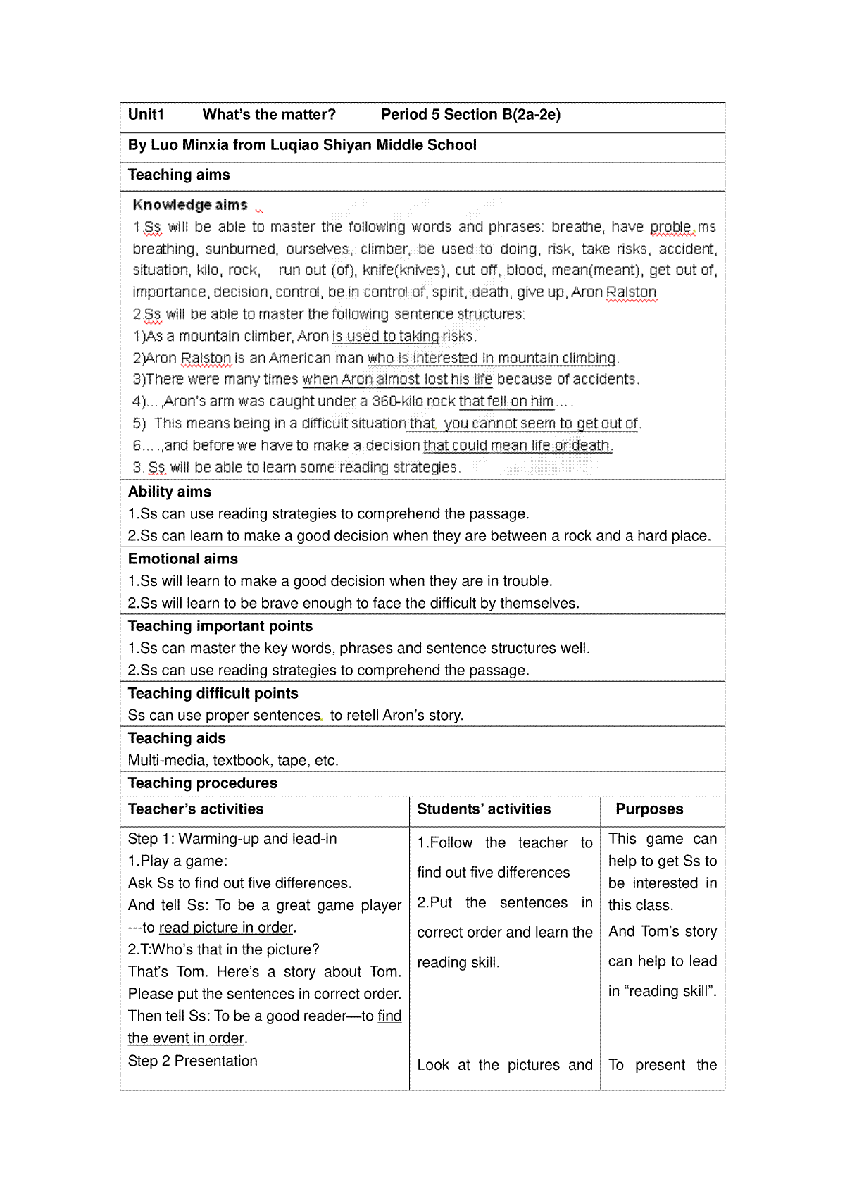 八年级英语下册 Unit 1 What’s the matterPeriod 5