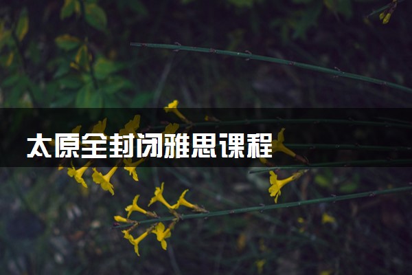 太原全封闭雅思课程
