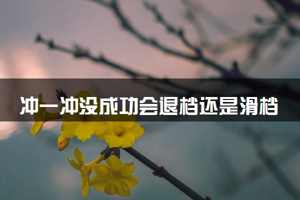 冲一冲没成功会退档还是滑档 哪个更严重