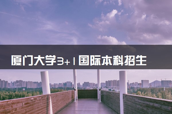 厦门大学3+1国际本科招生条件是什么