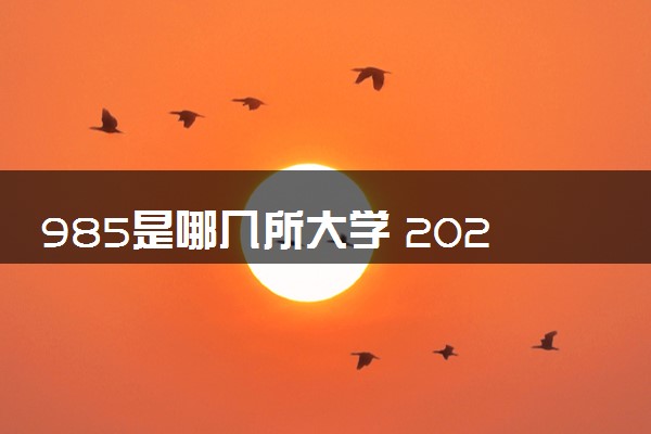 985是哪几所大学 2024有什么顶尖名校