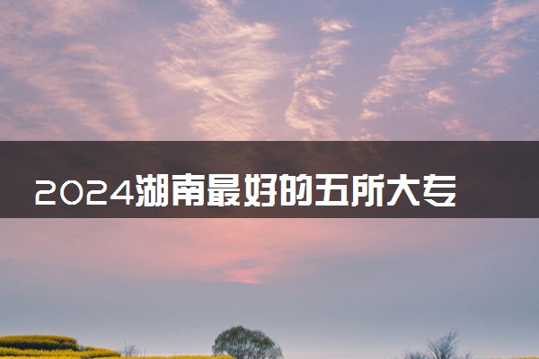 2024湖南最好的五所大专 哪些院校就业率高