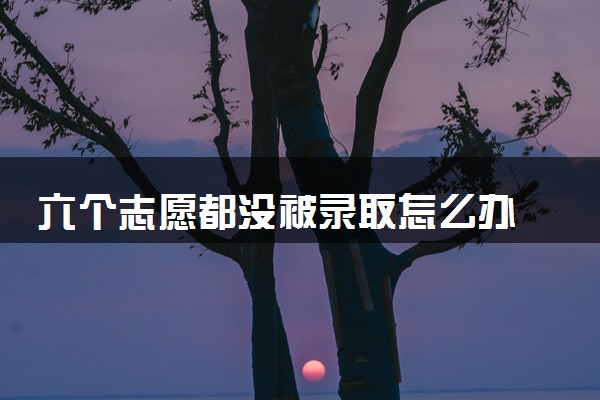 六个志愿都没被录取怎么办 有什么补救方法