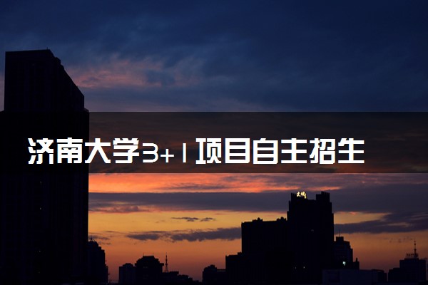 济南大学3+1项目自主招生需要什么条件