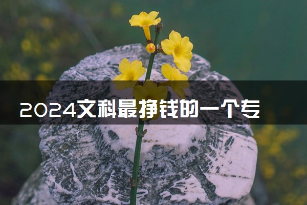 2024文科最挣钱的一个专业 学什么好找工作