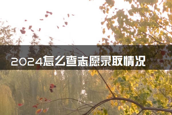 2024怎么查志愿录取情况高考 方法有什么