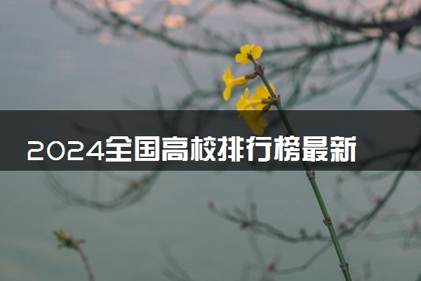 2024全国高校排行榜最新 中国大学排名【完整版】