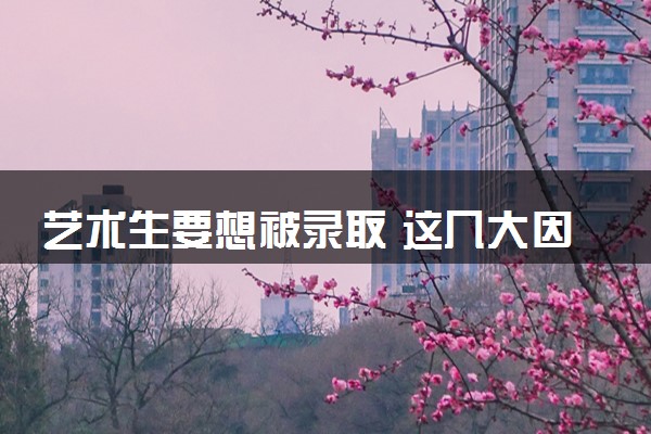 艺术生要想被录取 这几大因素须警醒