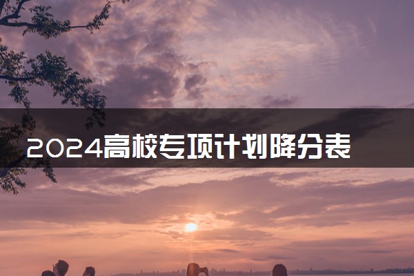 2024高校专项计划降分表 一般能降多少分