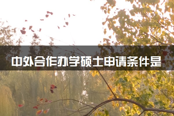 中外合作办学硕士申请条件是什么 流程有哪些