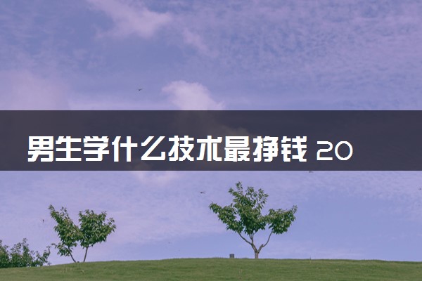 男生学什么技术最挣钱 2024赚钱的专业有哪些