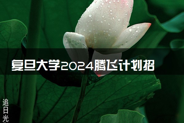 复旦大学2024腾飞计划招生简章 招生专业及计划