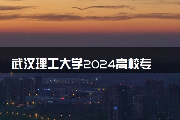 武汉理工大学2024高校专项励志计划报名时间 几号截止