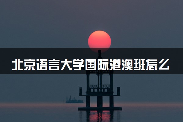 北京语言大学国际港澳班怎么样 好不好