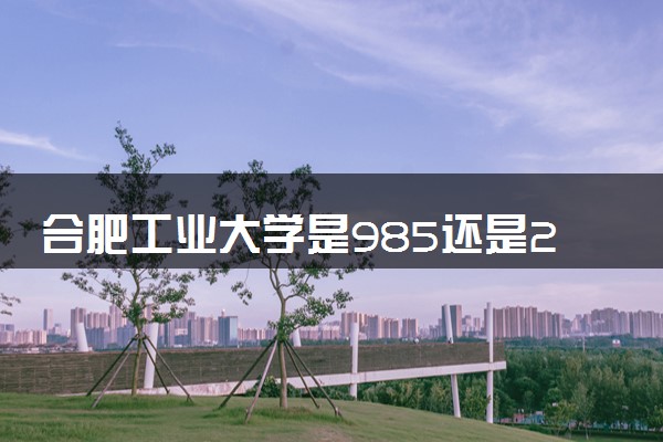 合肥工业大学是985还是211 算实力强的吗
