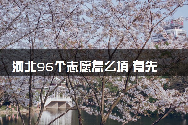 河北96个志愿怎么填 有先后顺序吗