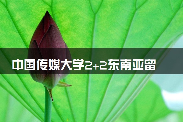 中国传媒大学2+2东南亚留学招生简章2024