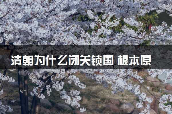 清朝为什么闭关锁国 根本原因是什么