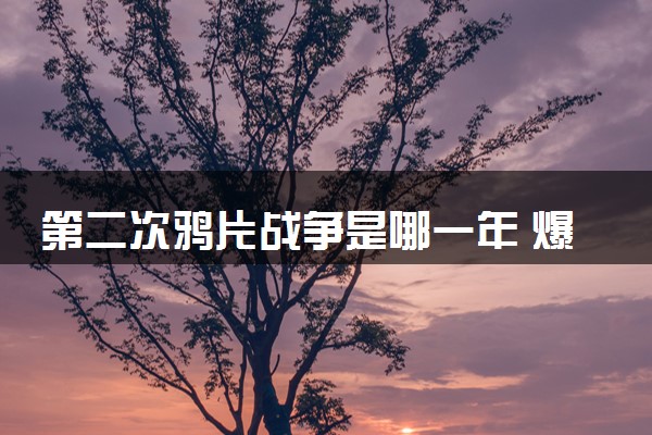 第二次鸦片战争是哪一年 爆发的原因有哪些
