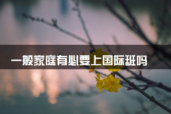 一般家庭有必要上国际班吗 学费有多贵