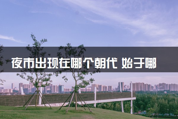 夜市出现在哪个朝代 始于哪个皇帝
