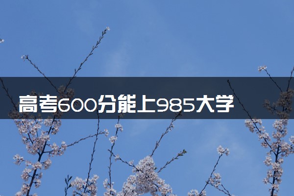 高考600分能上985大学吗 可以考什么大学