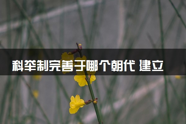 科举制完善于哪个朝代 建立于哪个朝代