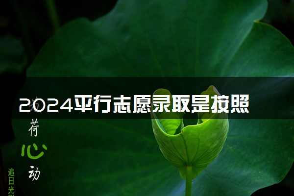 2024平行志愿录取是按照什么顺序 怎么录取的