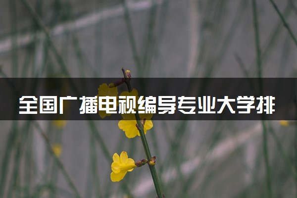 全国广播电视编导专业大学排名及分数线(2024年高考参考)