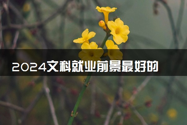 2024文科就业前景最好的十大专业 学什么专业最吃香