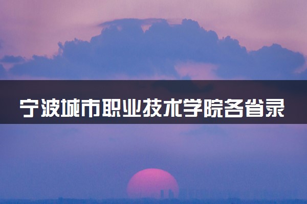 宁波城市职业技术学院各省录取分数线及位次 投档最低分是多少(2024年高考参考)