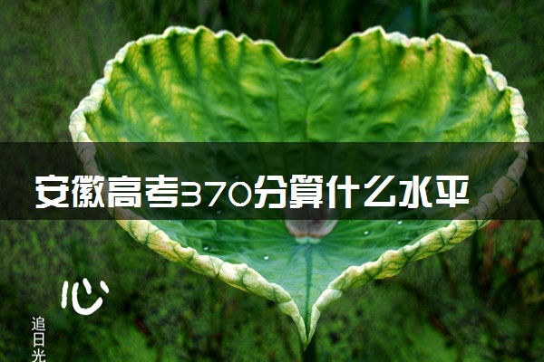安徽高考370分算什么水平 2024能上哪些大学