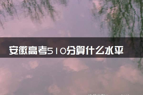安徽高考510分算什么水平 2024能上哪些大学